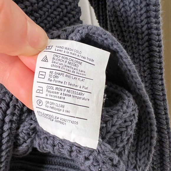 Vince Charcoal Cotton Knit Slouchy Sweater - Picture 5 of 6